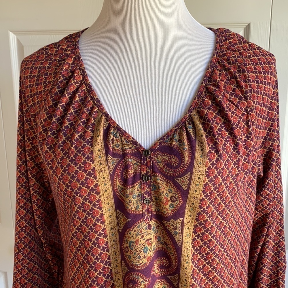 Lucky Brand Petaluma Paisley Top - Picture 3 of 8
